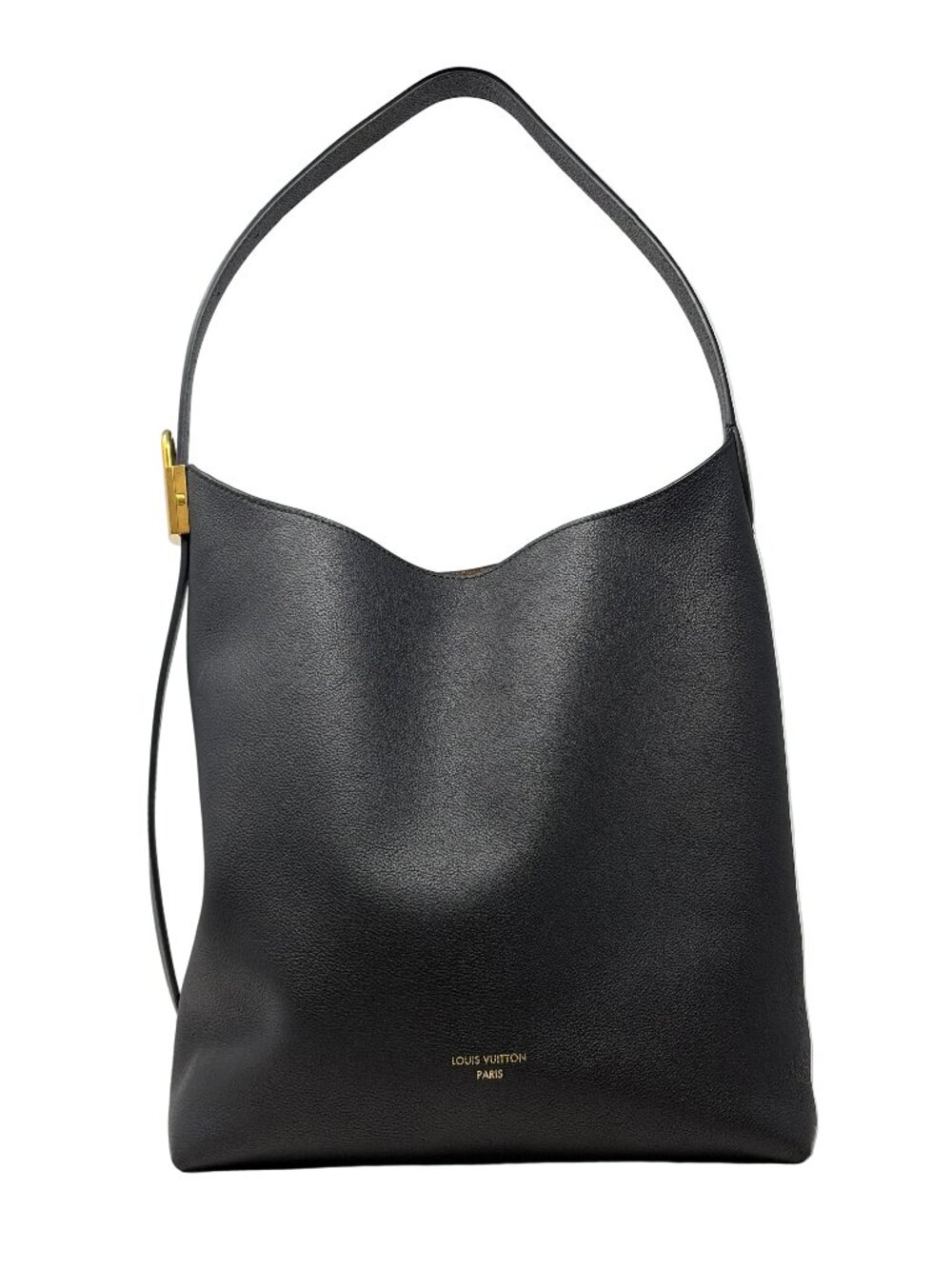 Louis Vuitton-Black leather Low Key Hobo Bag- 100% Authentic
